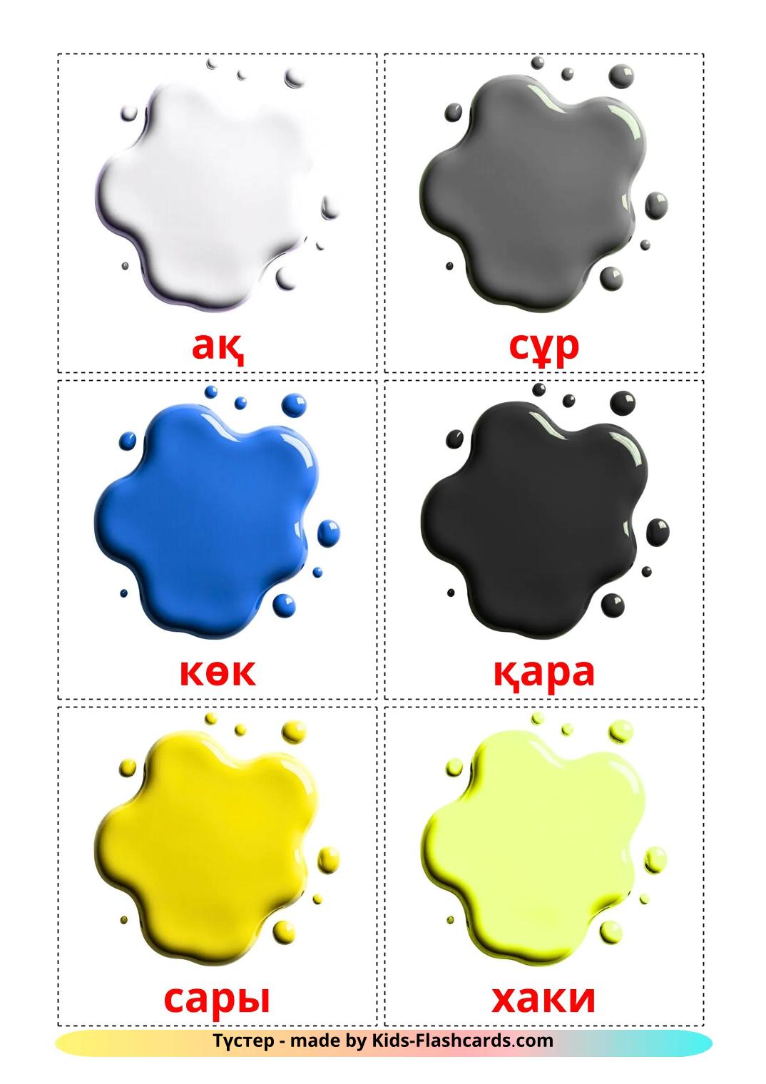 Kleuren - 21 gratis printbare kazakhe kaarten