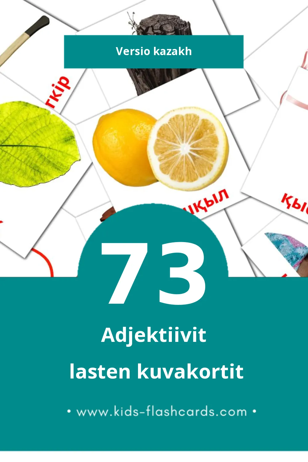 Сын есімдер lasten kuvakortit pikkulapsille (73 korttia Kazakhksi)