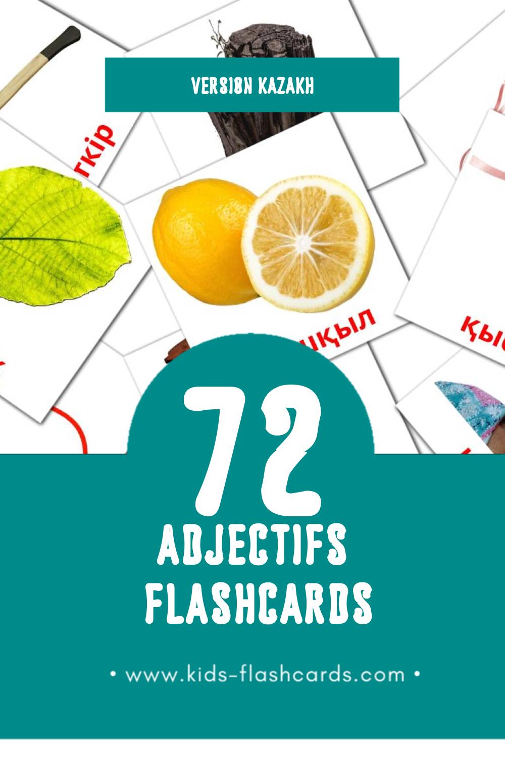 Flashcards Visual Сын есімдер pour les tout-petits (72 cartes en Kazakh)