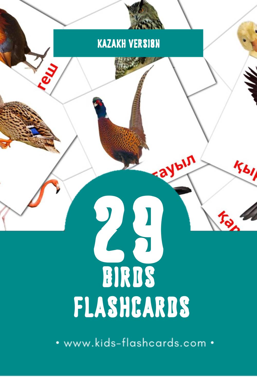 Visual КУС Flashcards for Toddlers (29 cards in Kazakh)