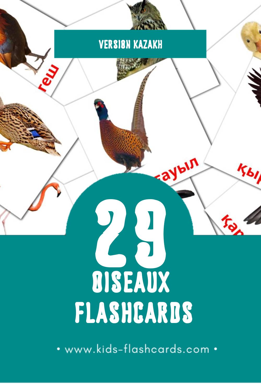 Flashcards Visual КУС pour les tout-petits (29 cartes en Kazakh)