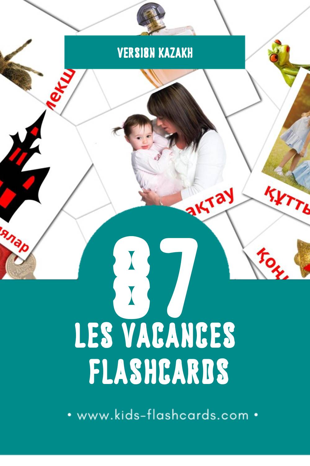 Flashcards Visual Пасха  pour les tout-petits (44 cartes en Kazakh)