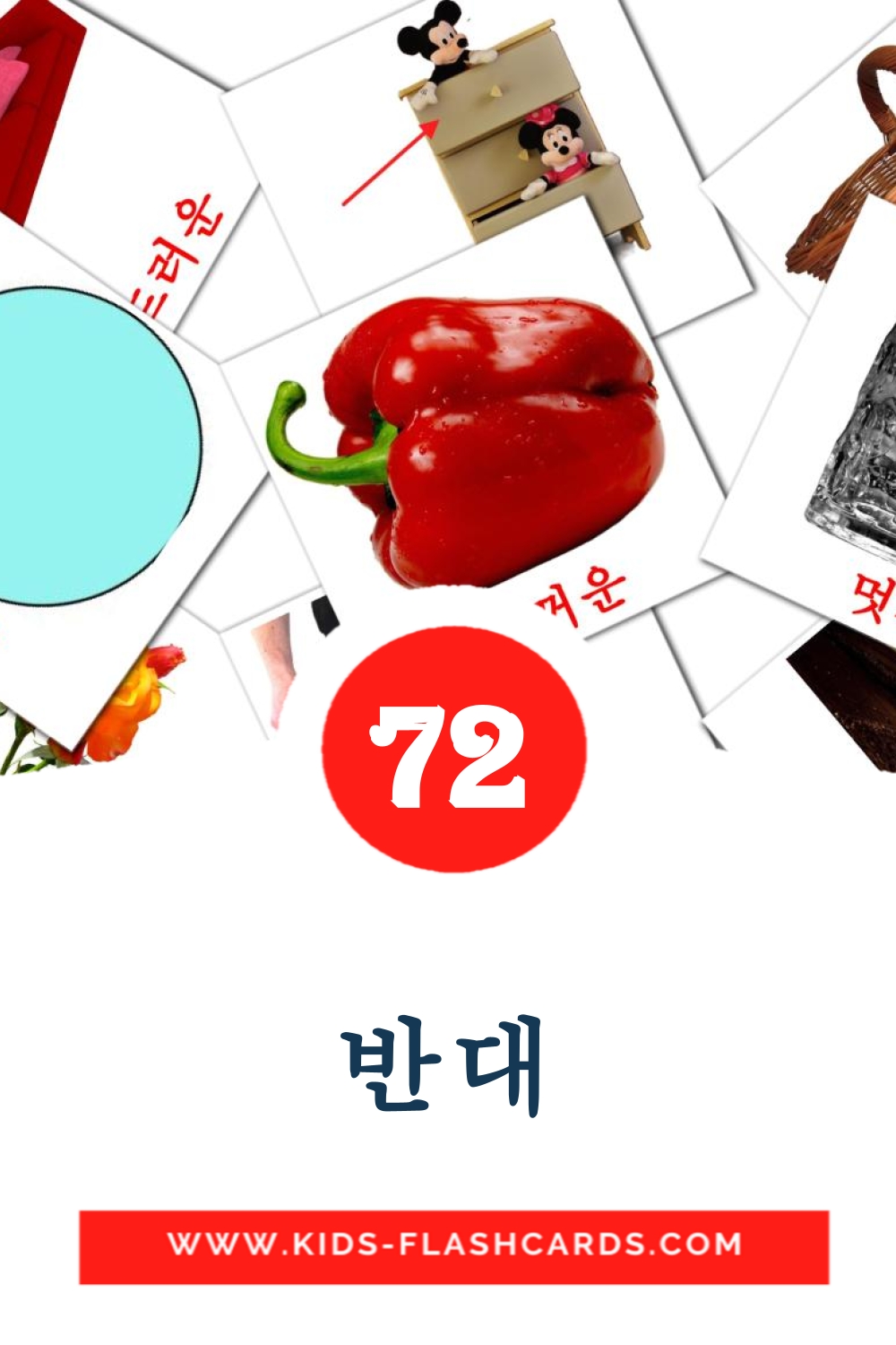 72 반대 Picture Cards for Kindergarden in korean