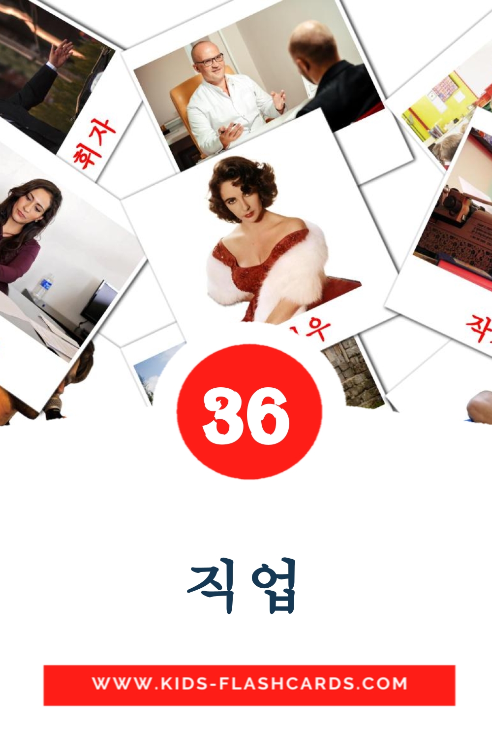 36 직업 Picture Cards for Kindergarden in korean