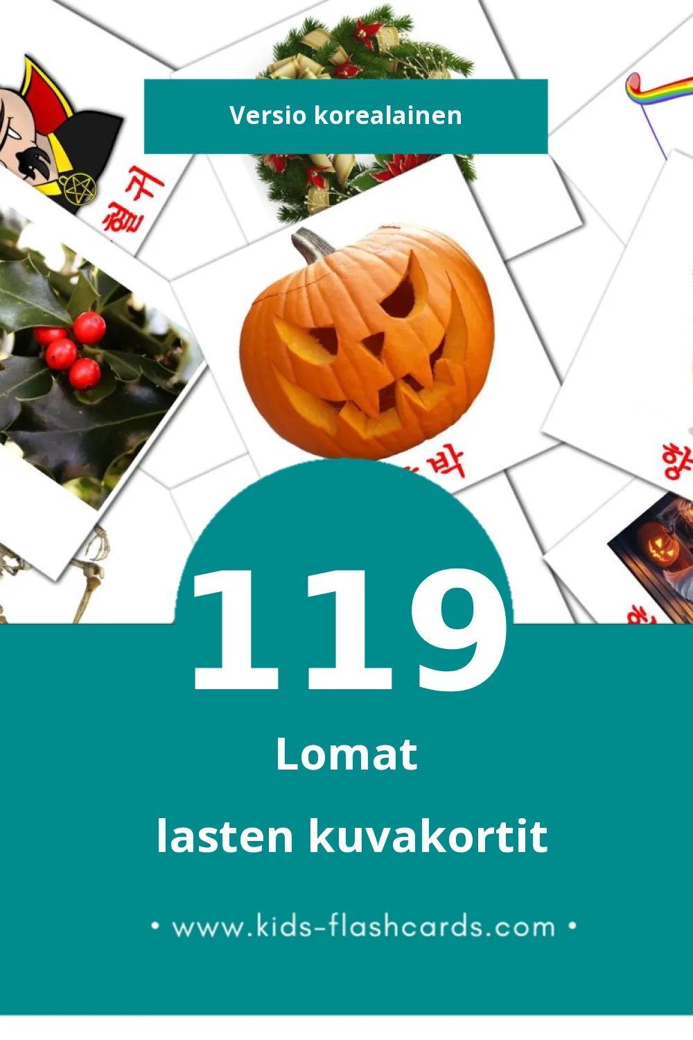 휴가 lasten kuvakortit pikkulapsille (119 korttia Korealaiseksi)