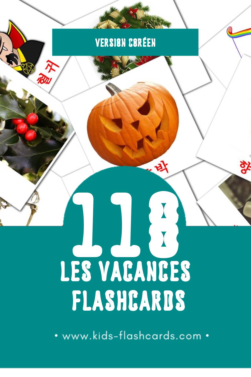 Flashcards Visual 휴가 pour les tout-petits (118 cartes en Coréen)