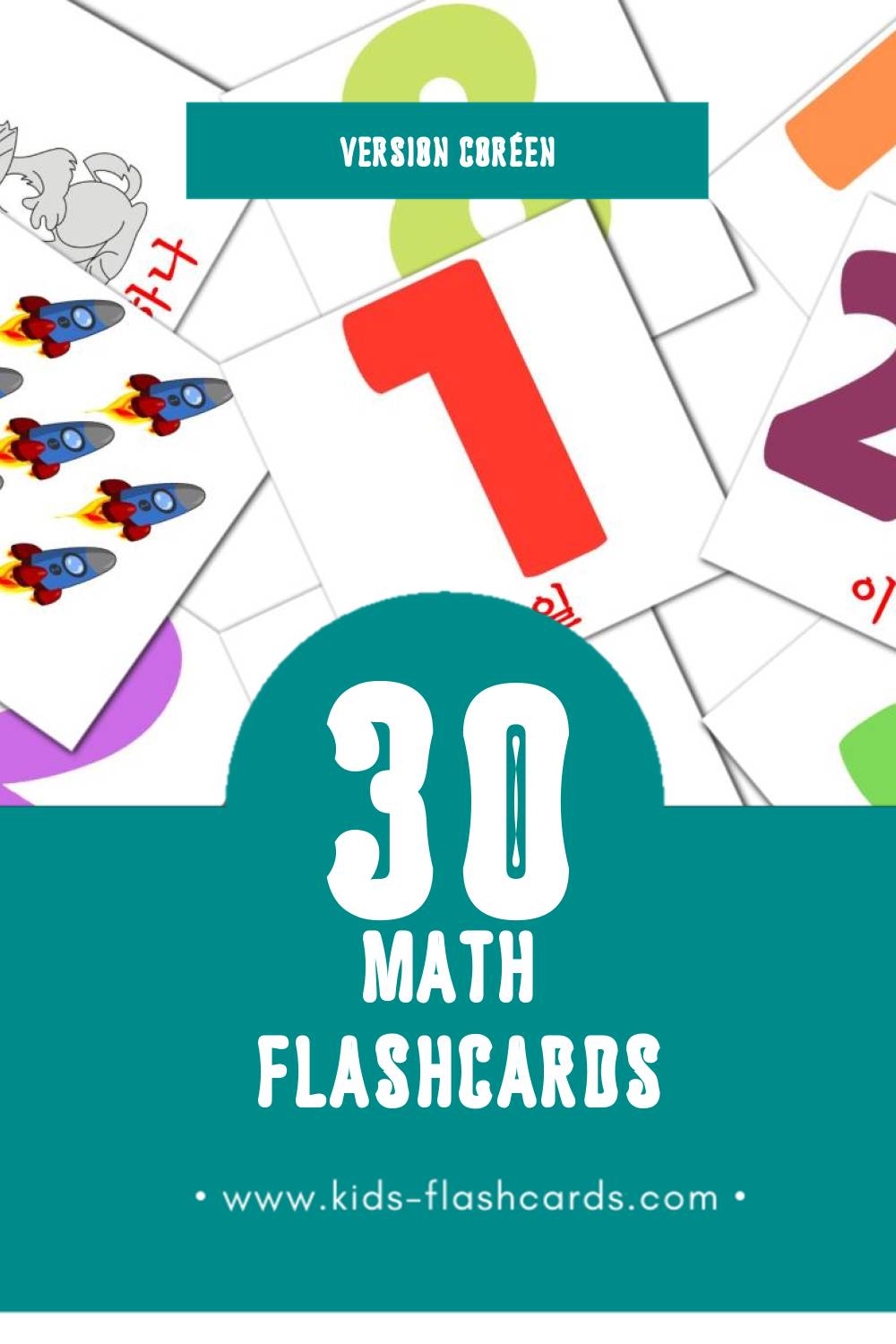 Flashcards Visual 수학 pour les tout-petits (30 cartes en Coréen)