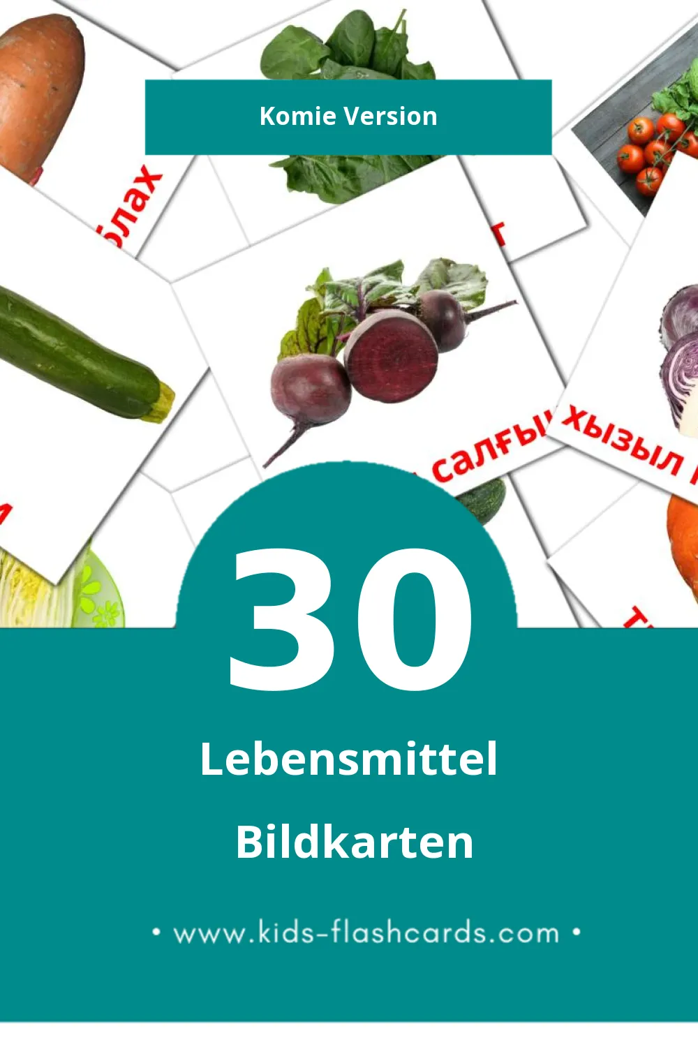 Visual Чiҷең ниме Flashcards für Kleinkinder (30 Karten in Komi)