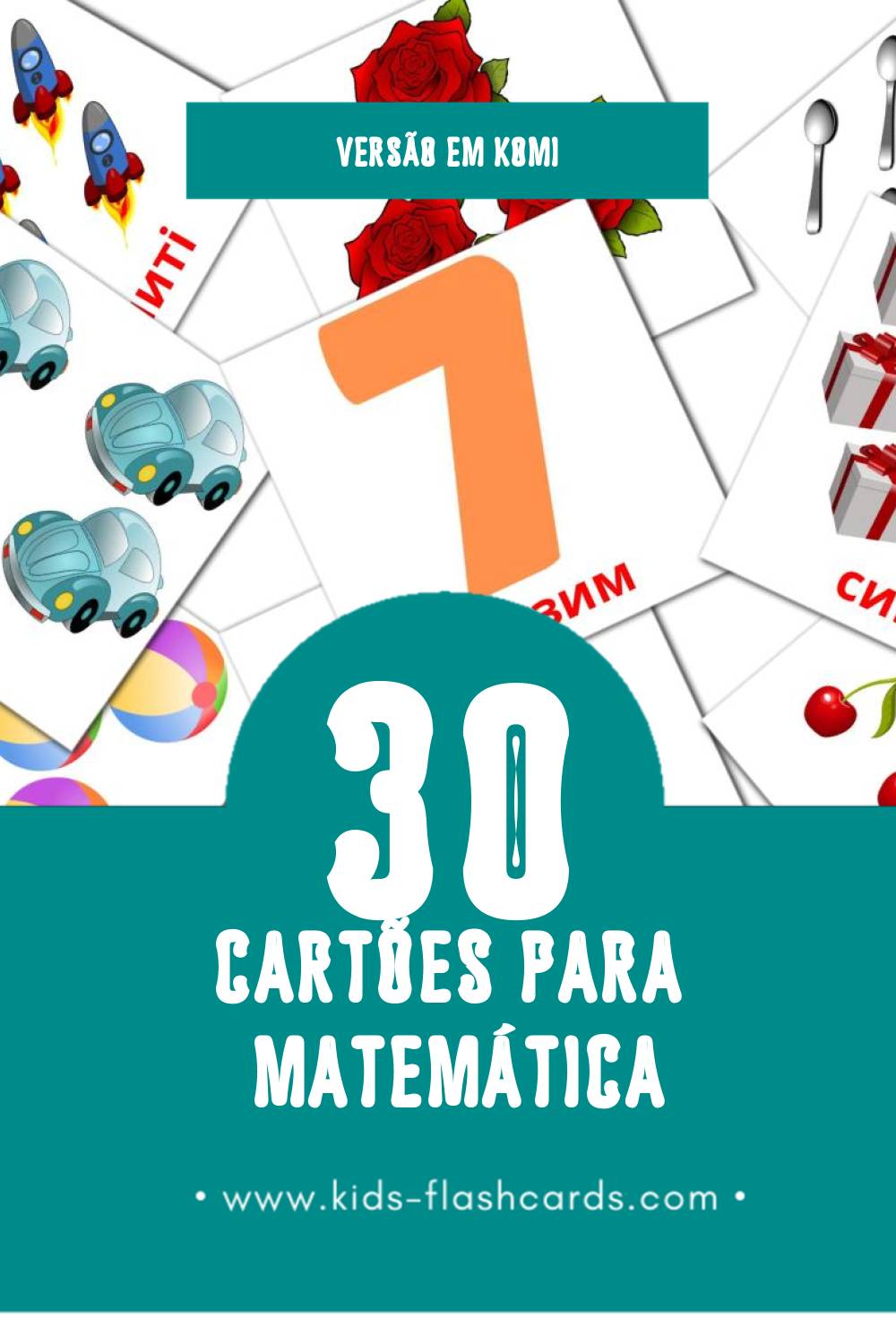 Flashcards de Математика Visuais para Toddlers (30 cartões em Komi)