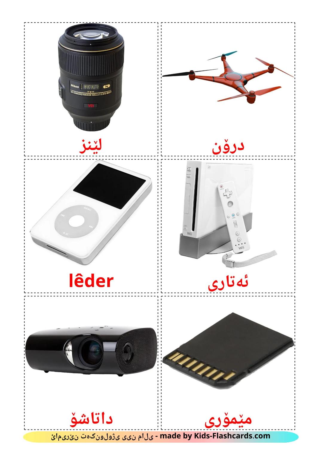 Digitale Geräte - 29 kostenlose, druckbare kurdisch(kurmanj) Bildkarten 