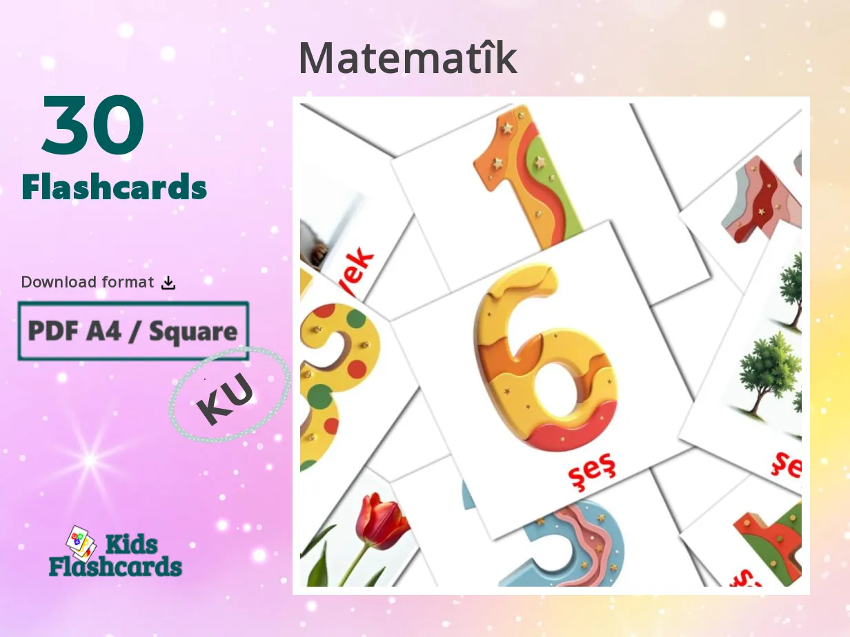 30 FREE Kurdish(kurmanj) Math Flashcards | PDF
