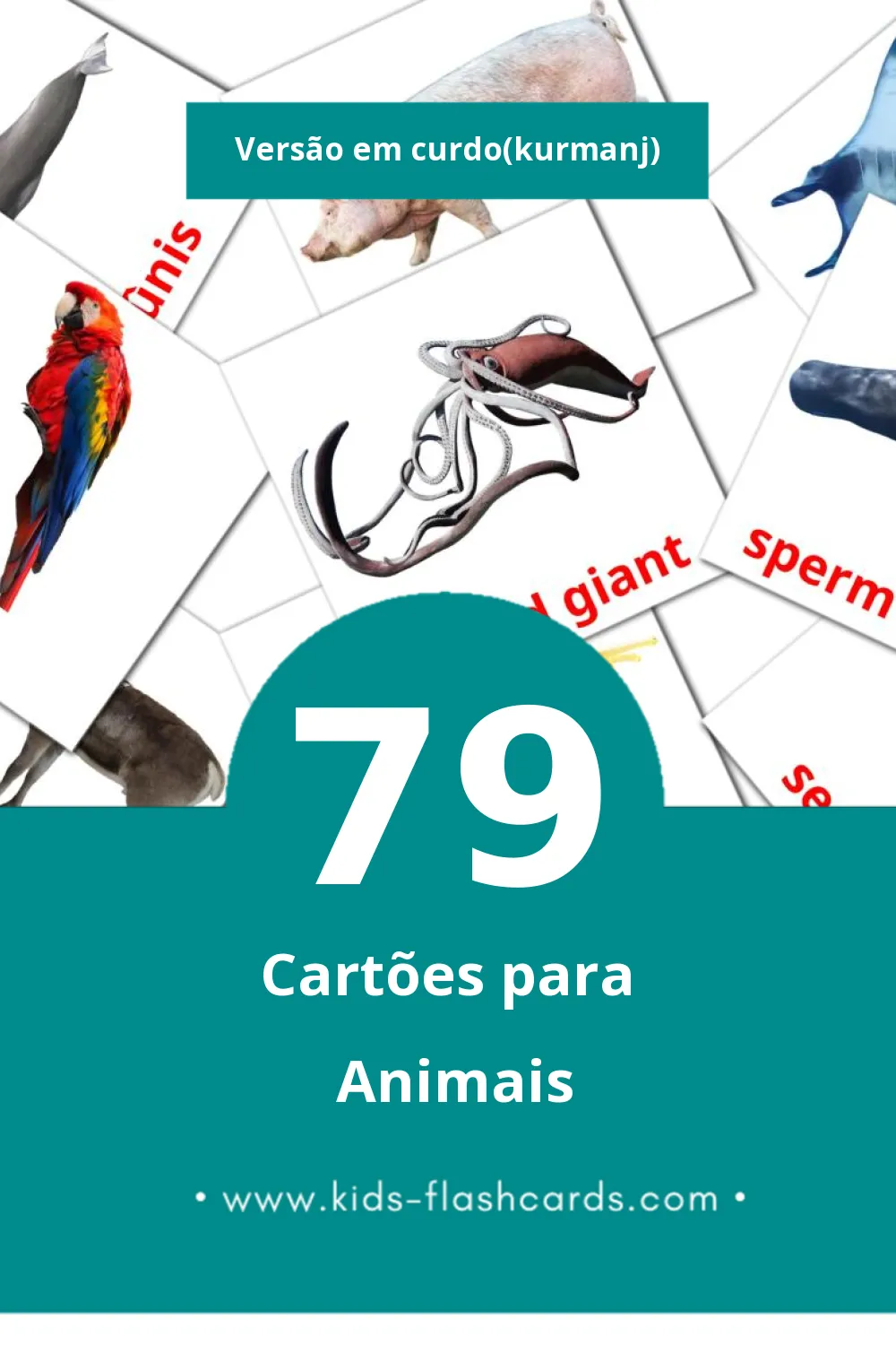 Flashcards de Candar Visuais para Toddlers (79 cartões em Curdo(kurmanj))