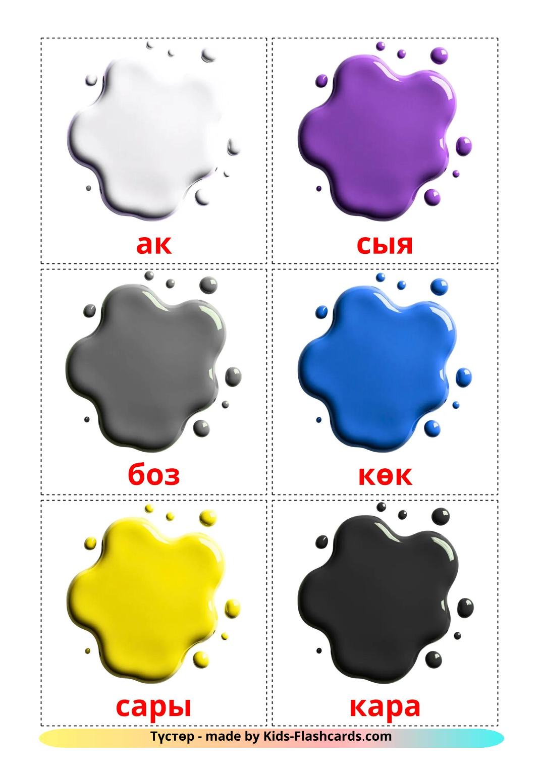 Colores - 21 fichas de kirguís para imprimir gratis 