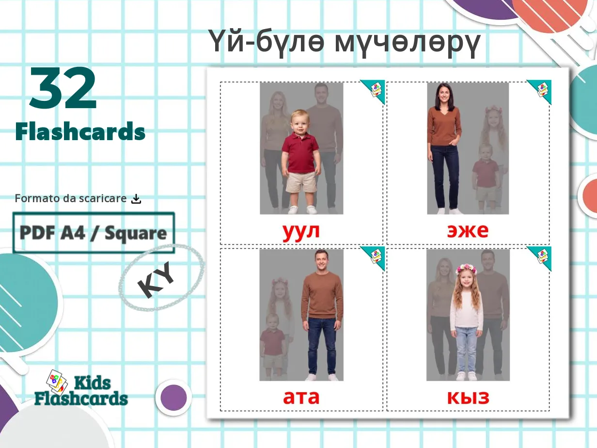 Band Members Flash Card.pdf 32 Flashcard GRATUITE sui Membri Della Famiglia in 4 Formati PDF ...