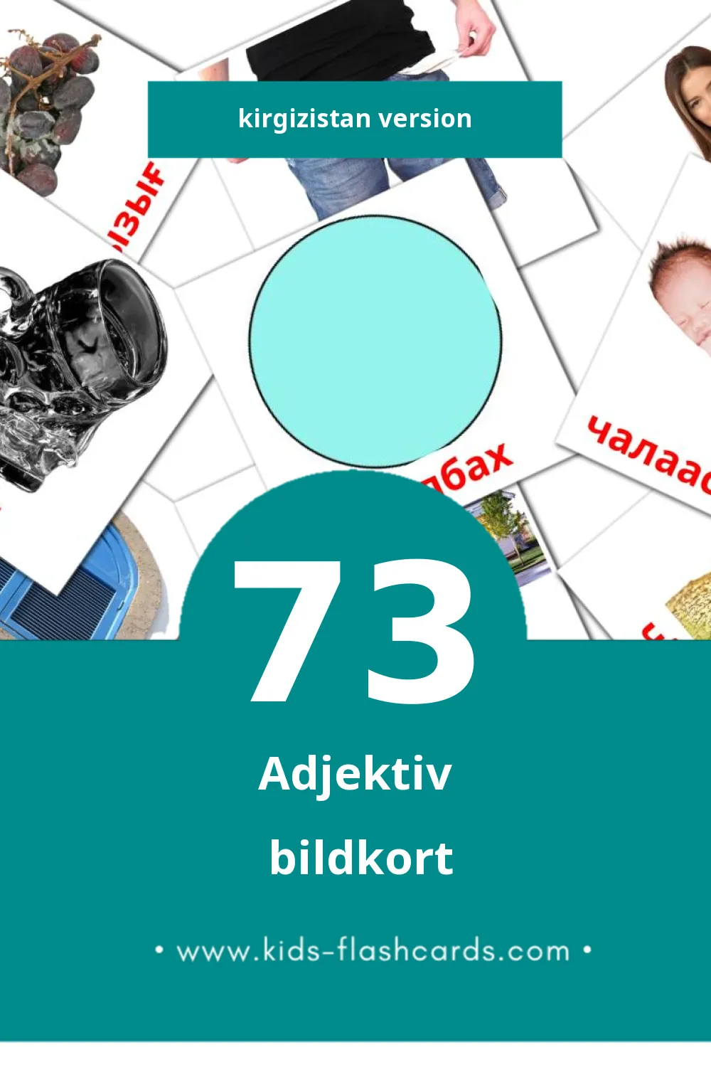 Visuella Пiлдiрiстер för småbarn (73 bildkort för barn på Kirgizistan)