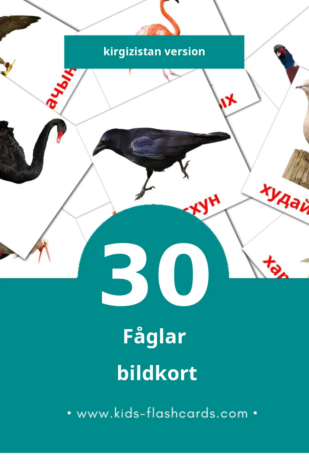 Visuella Хустар för småbarn (30 bildkort för barn på Kirgizistan)