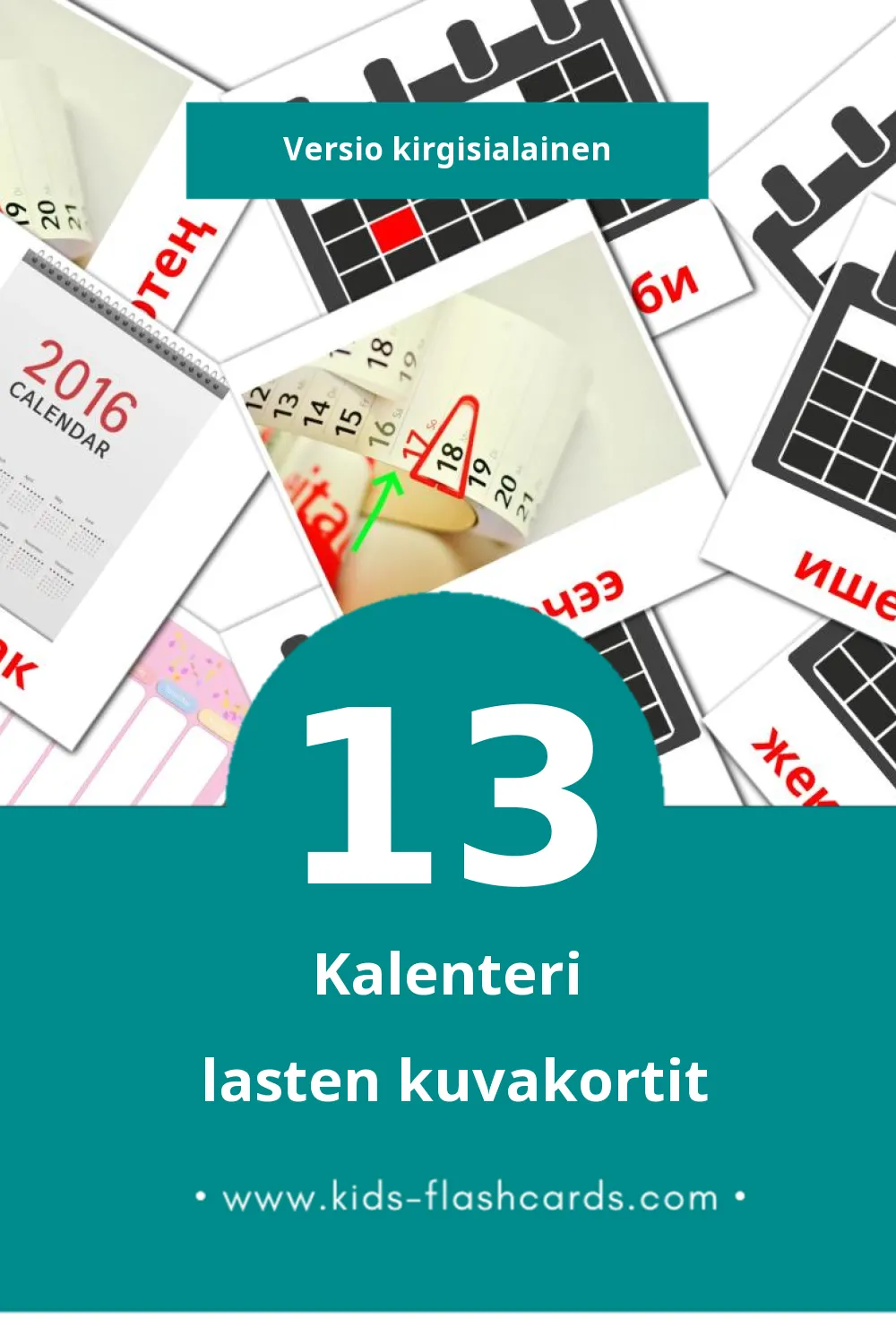 календарь lasten kuvakortit pikkulapsille (13 korttia Kirgisialaiseksi)