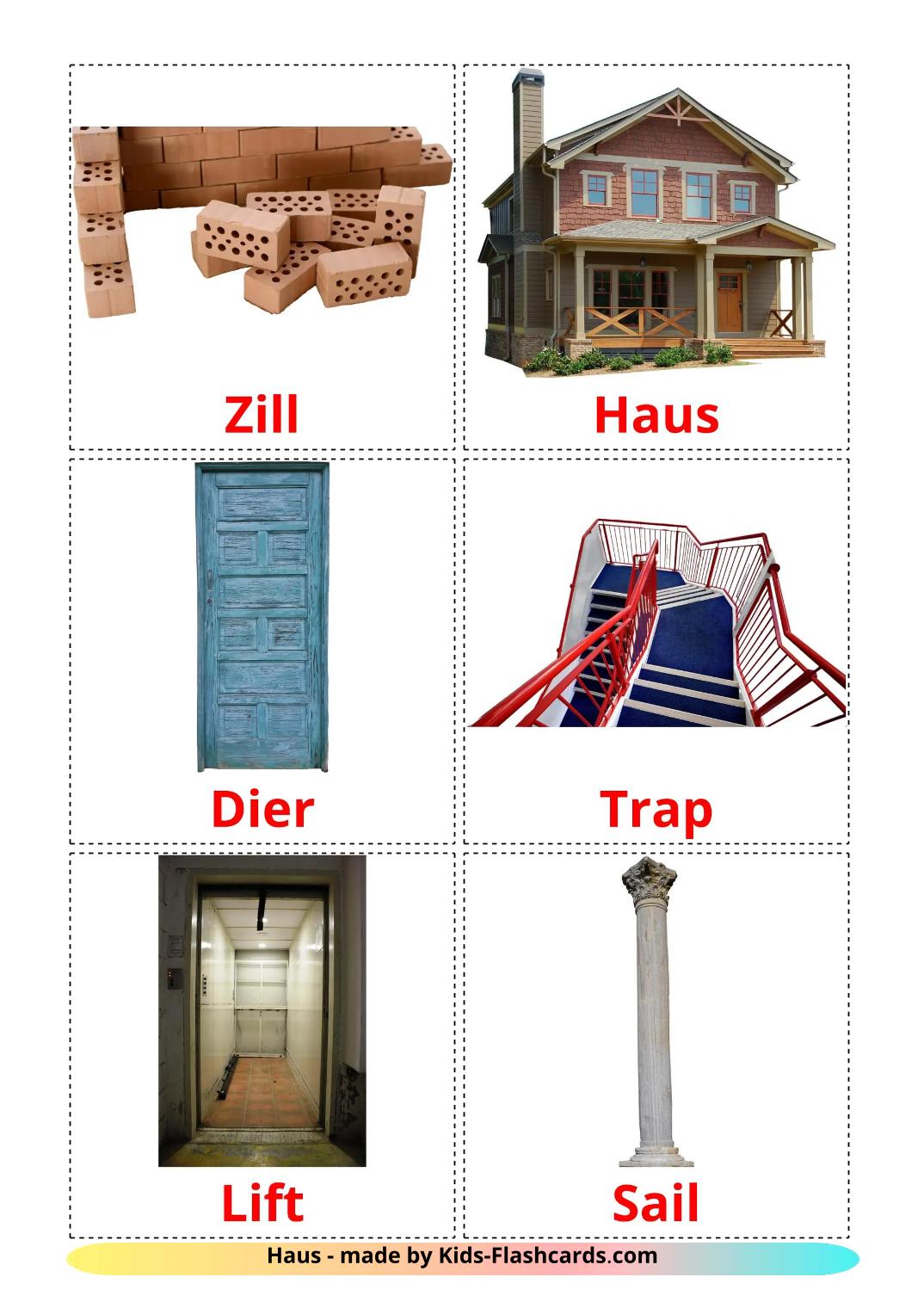 House - 25 Free Printable luxembourgish Flashcards 