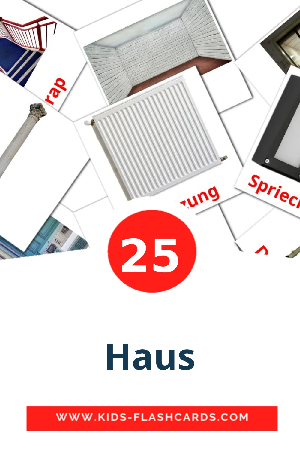 25 Haus Picture Cards for Kindergarden in luxembourgish