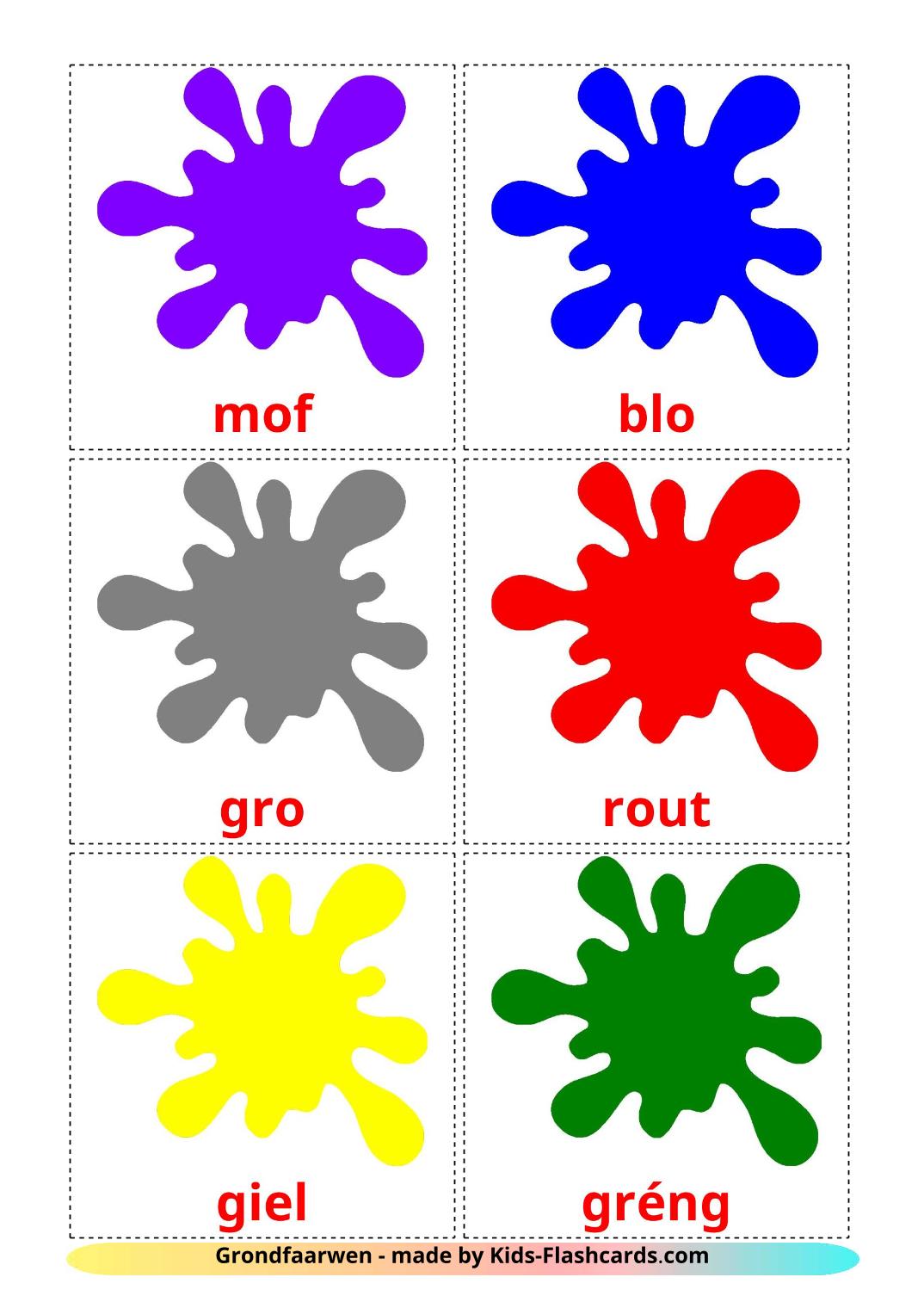12 FREE Base colors Flashcards | PDF | Luxembourgish Words