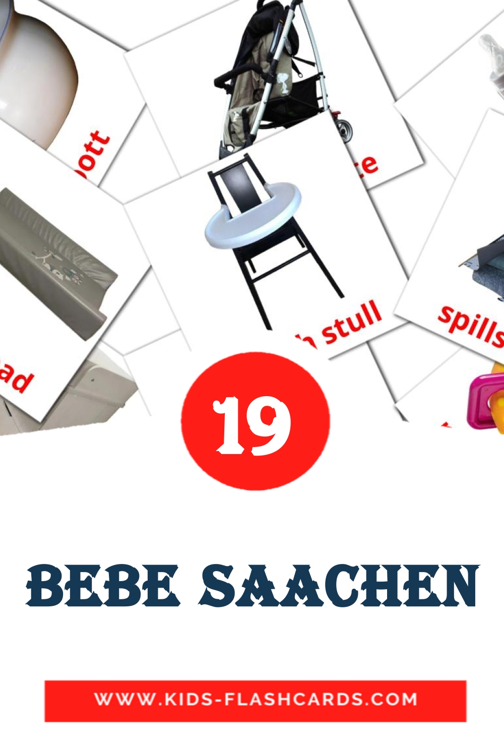 19 bebe saachen Picture Cards for Kindergarden in luxembourgish
