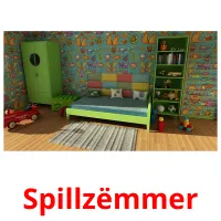 Spillzëmmer picture flashcards