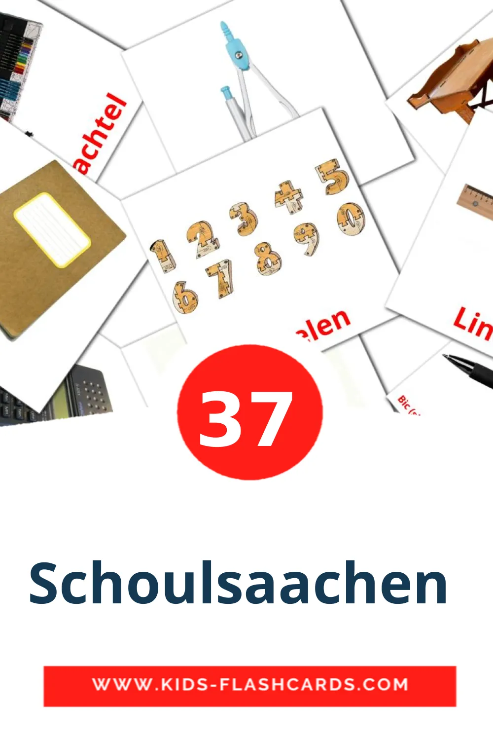 37 Schoulsaachen  Picture Cards for Kindergarden in люксембургском