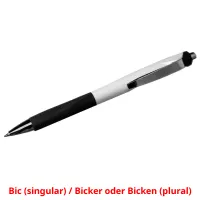 Bic (singular) / Bicker oder Bicken (plural) picture flashcards