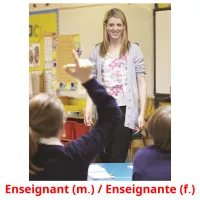 Enseignant (m.) / Enseignante (f.) flashcards illustrate