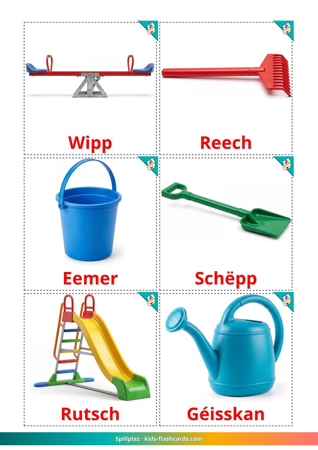Parque infantil - 14 fichas de luxemburgués para imprimir gratis