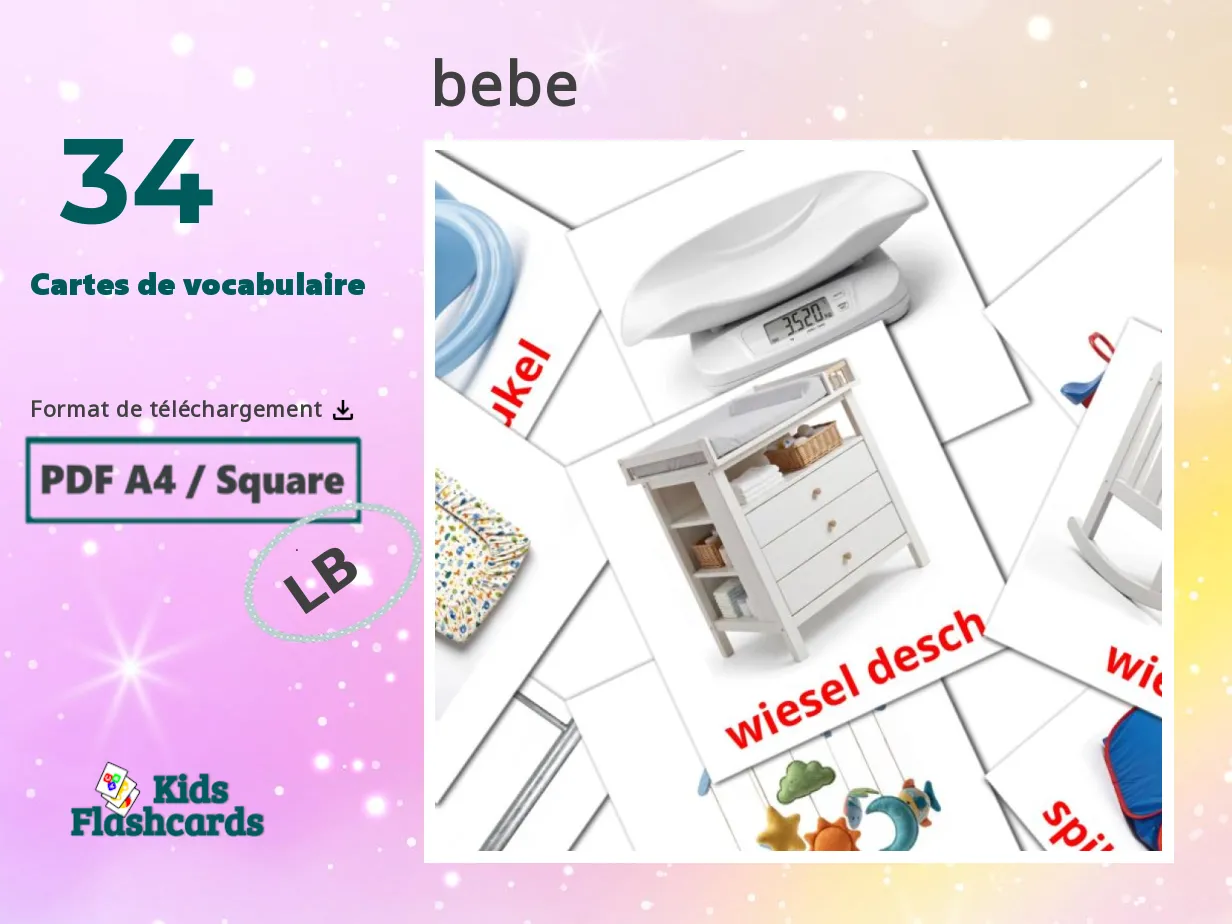 34 Cartes de vocabulaire Bébé GRATUITES à imprimer | PDF | Vocabulaire ...