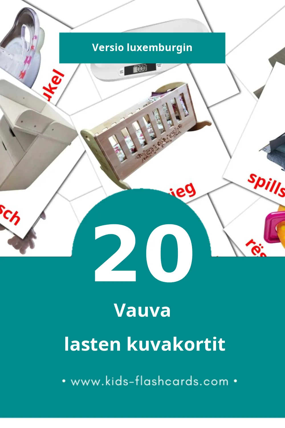 bebe lasten kuvakortit pikkulapsille (20 korttia Luxemburginksi)