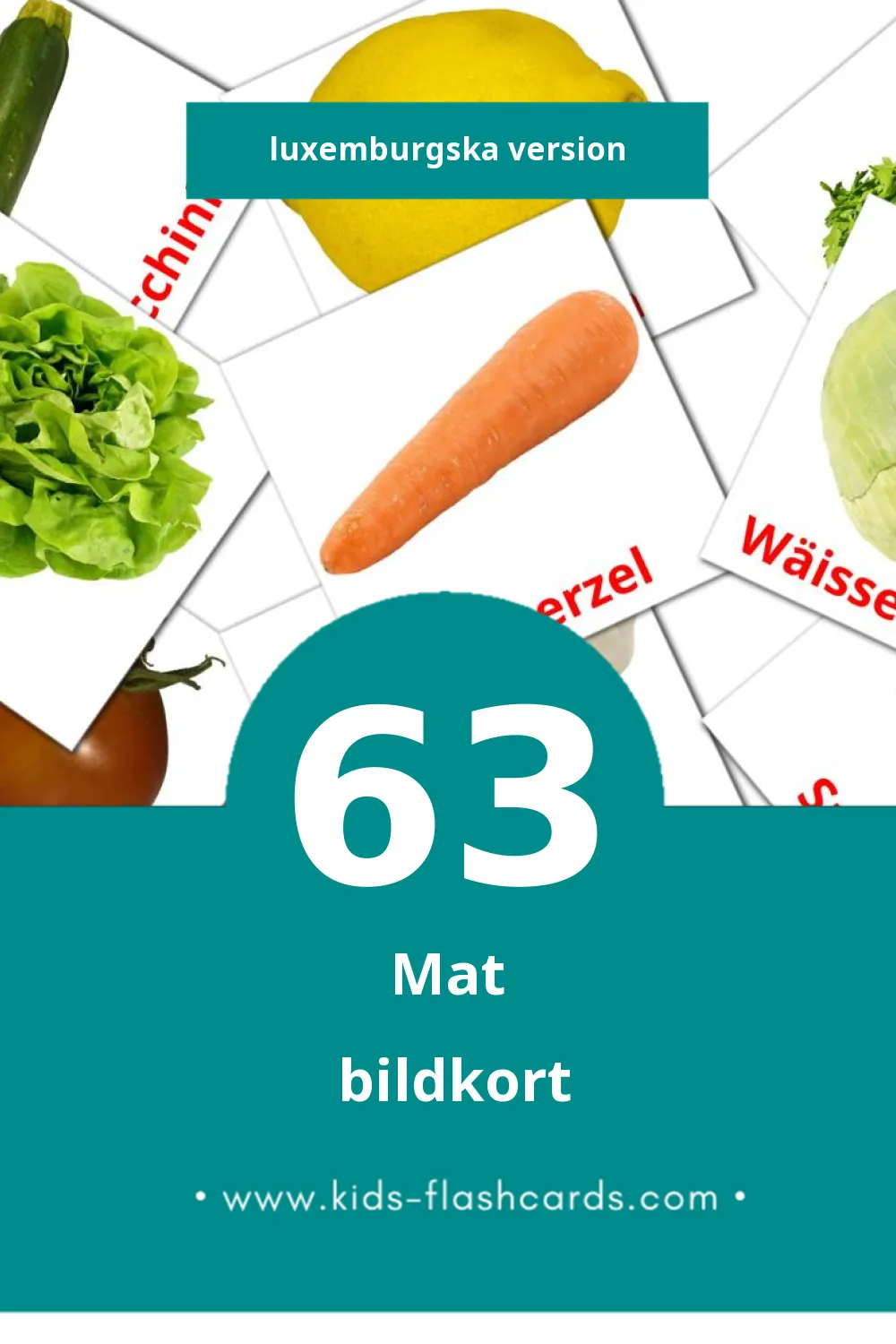 Visuella Iessen för småbarn (63 bildkort för barn på Luxemburgska)