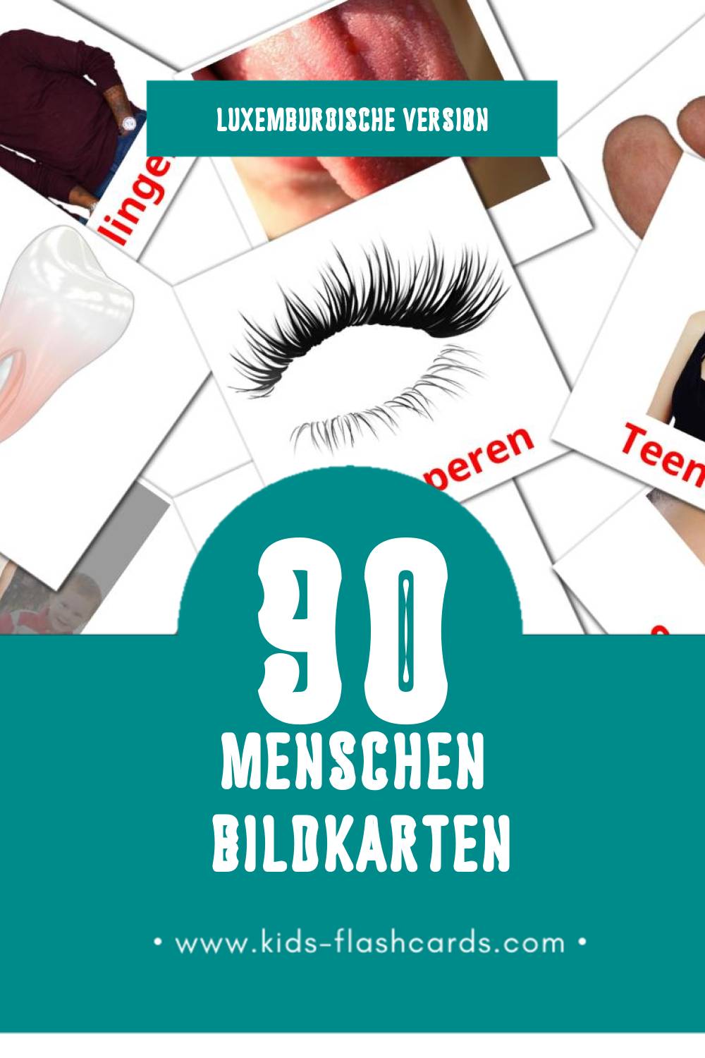 Visual Leit Flashcards für Kleinkinder (90 Karten in Luxemburgisch)