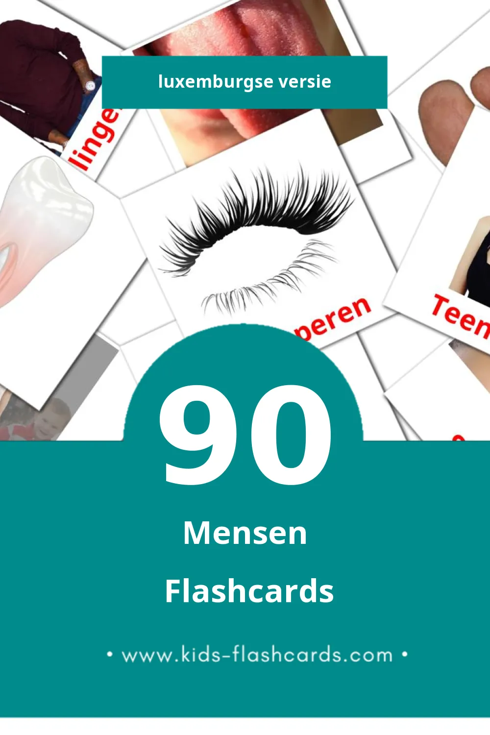 Visuele Leit Flashcards voor Kleuters (90 kaarten in het Luxemburgs)