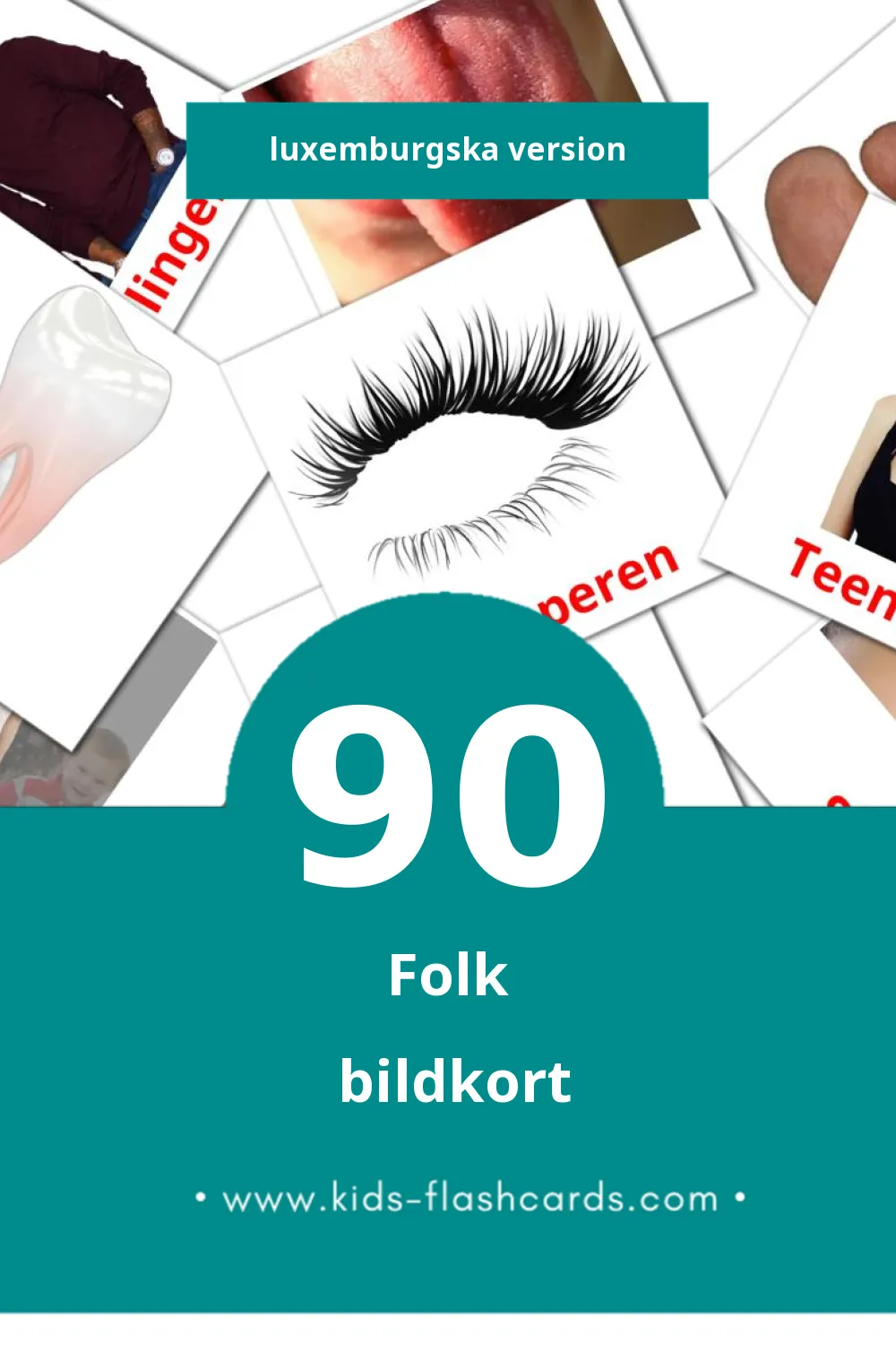 Visuella Leit för småbarn (90 bildkort för barn på Luxemburgska)