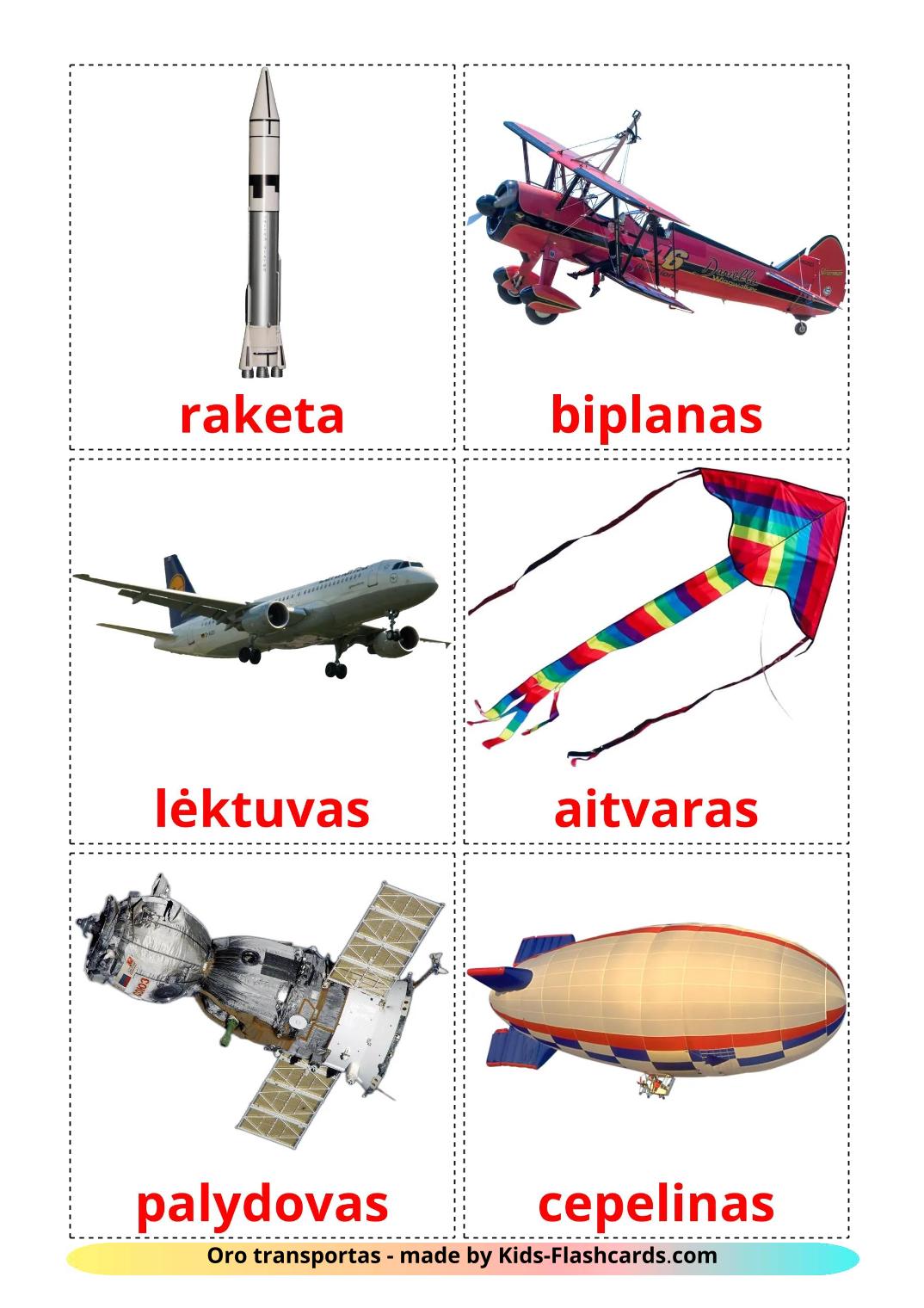 Flugzeuge - 14 kostenlose, druckbare Litauisch Flashcards 