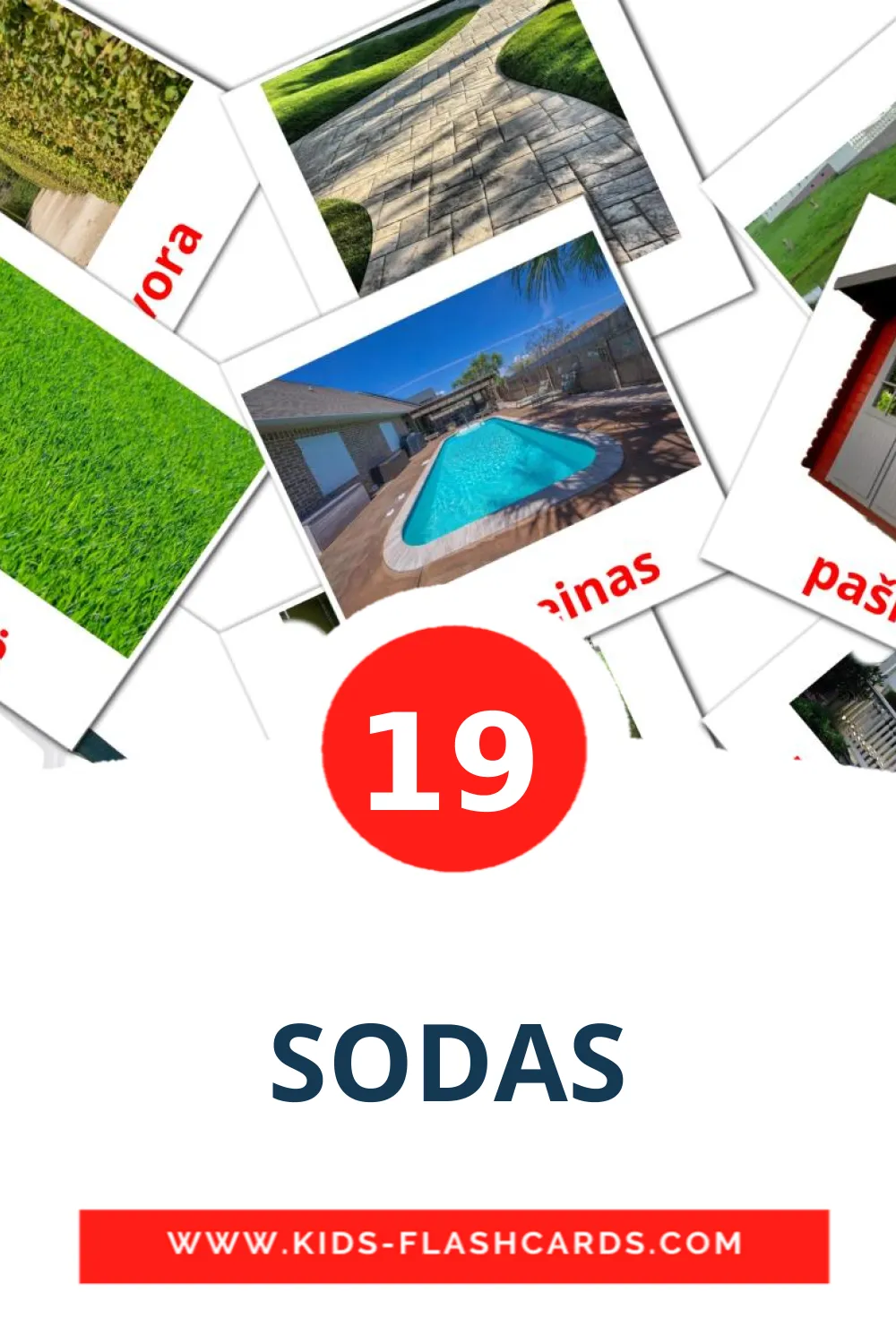 19 Cartões com Imagens de SODAS para Jardim de Infância em lituano