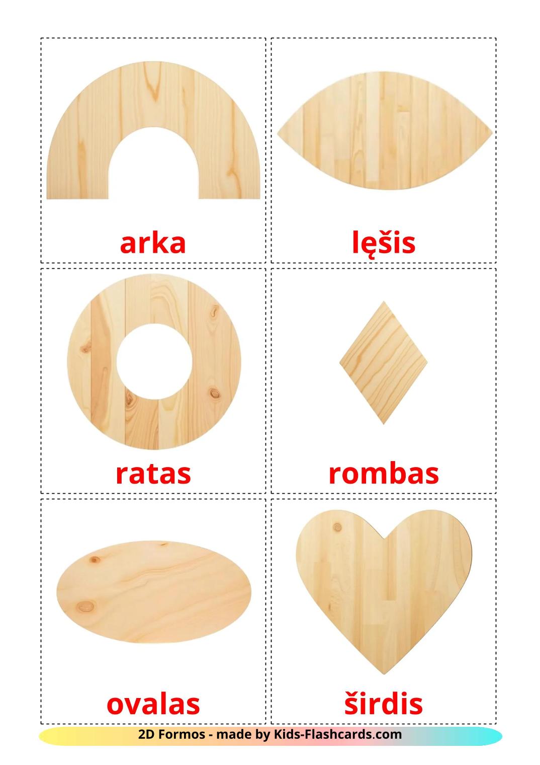 Формы 2D - 36 Карточек Домана на литовском