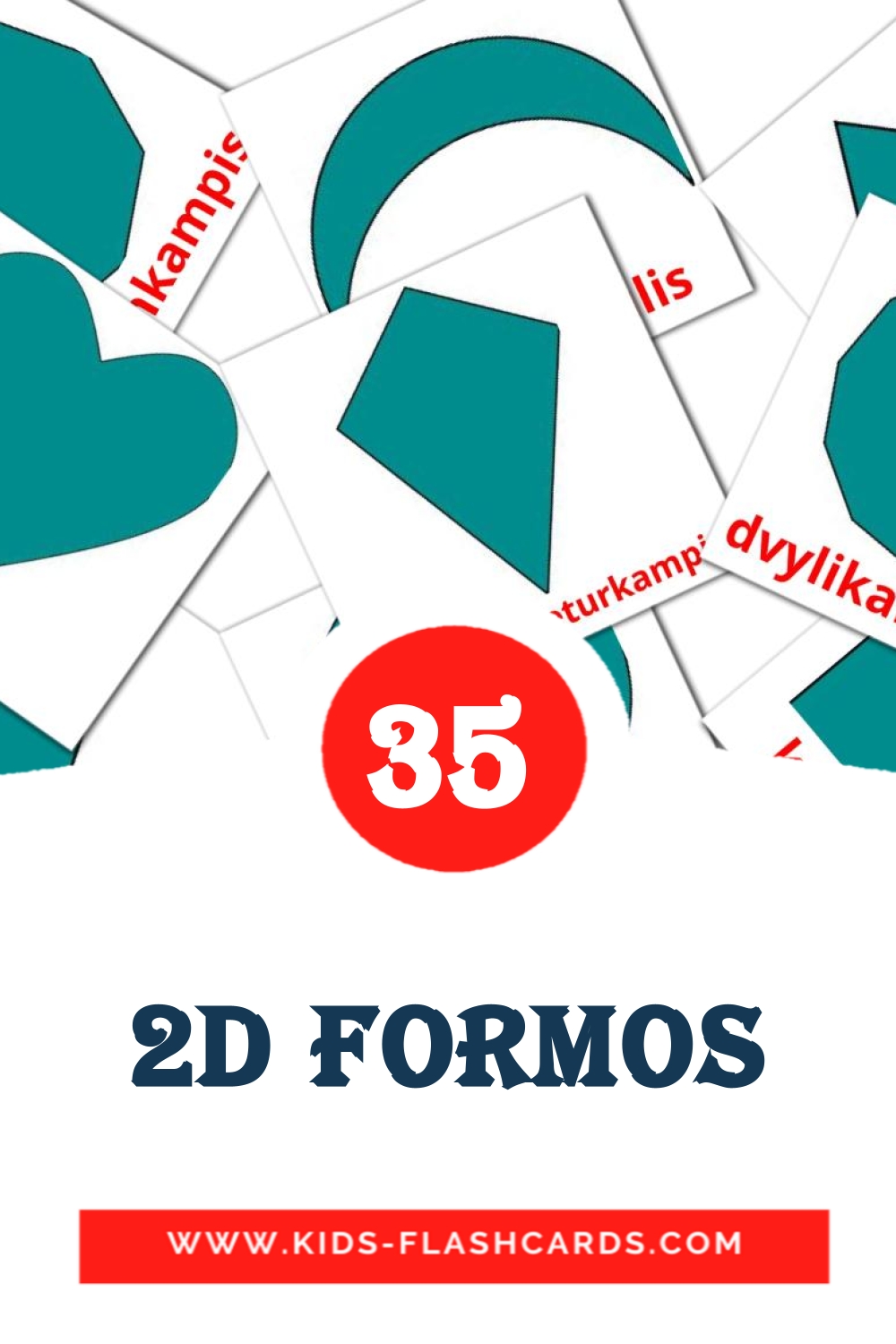 35 2D Formos Picture Cards for Kindergarden in lithuanian