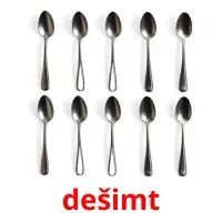 dešimt picture flashcards