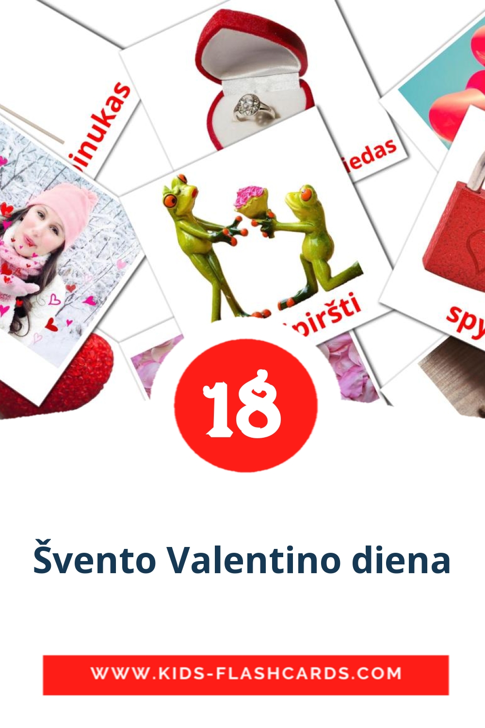 Švento Valentino diena на литовском для Детского Сада (18 карточек)