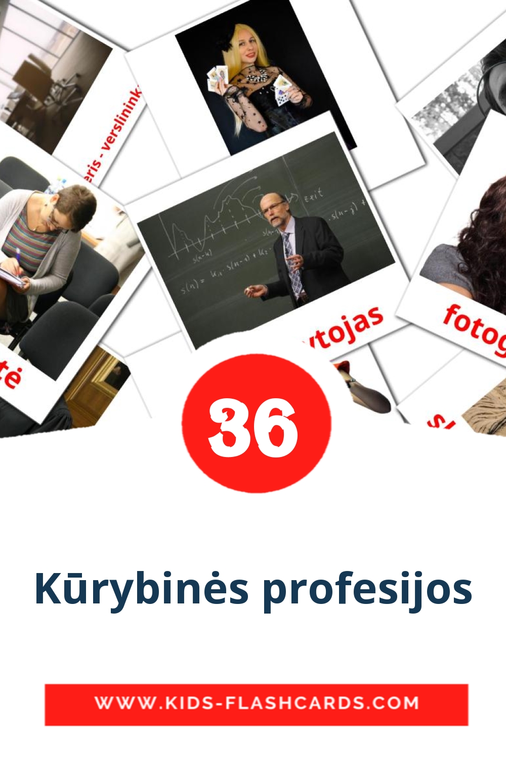 Kūrybinės profesijos на литовском для Детского Сада (36 карточек)