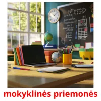 mokyklinės priemonės cartes de vocabulaire