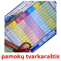 pamokų tvarkaraštis cartes de vocabulaire