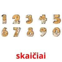 skaičiai cartes de vocabulaire