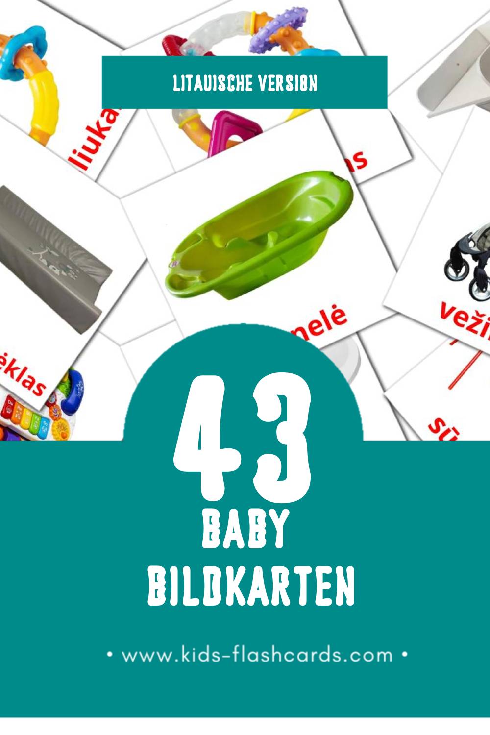 Visual Kūdikis Flashcards für Kleinkinder (45 Karten in Litauisch)