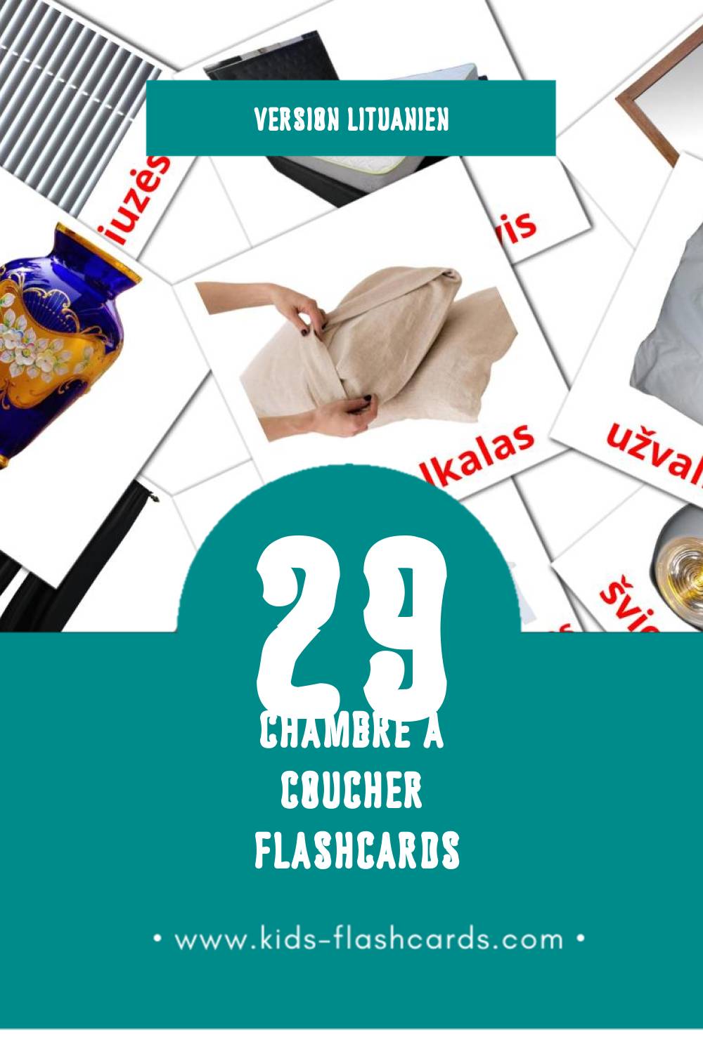 Flashcards Visual Miegamasis pour les tout-petits (29 cartes en Lituanien)