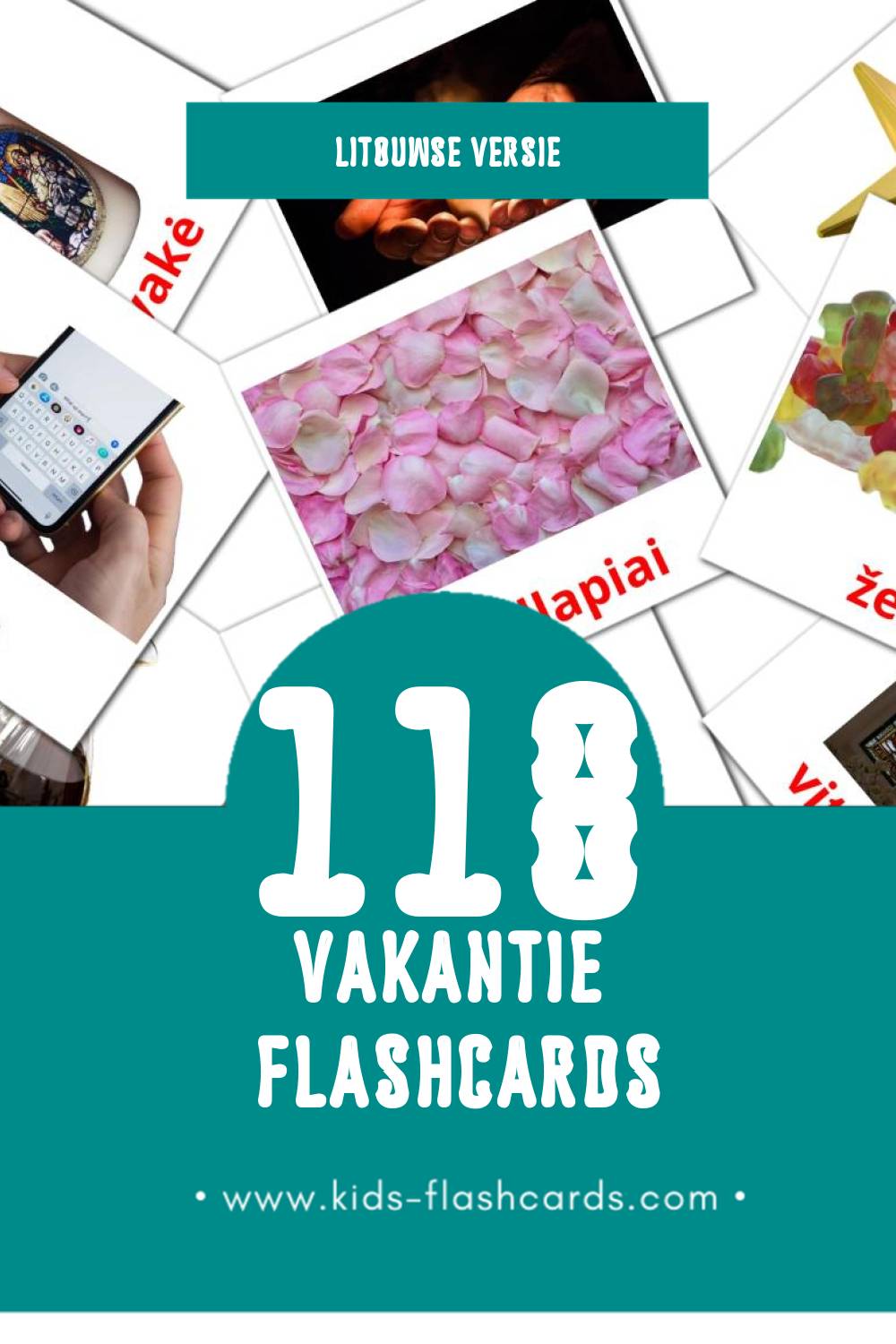Visuele Šventės Flashcards voor Kleuters (118 kaarten in het Litouws)