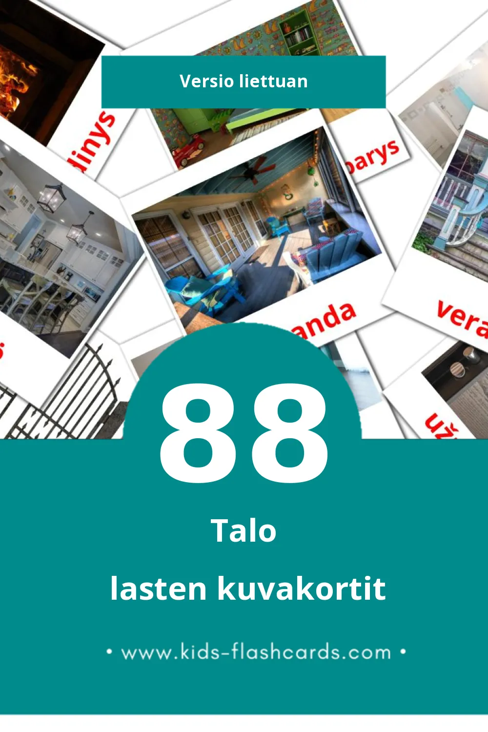 NAMAS lasten kuvakortit pikkulapsille (88 korttia Liettuanksi)